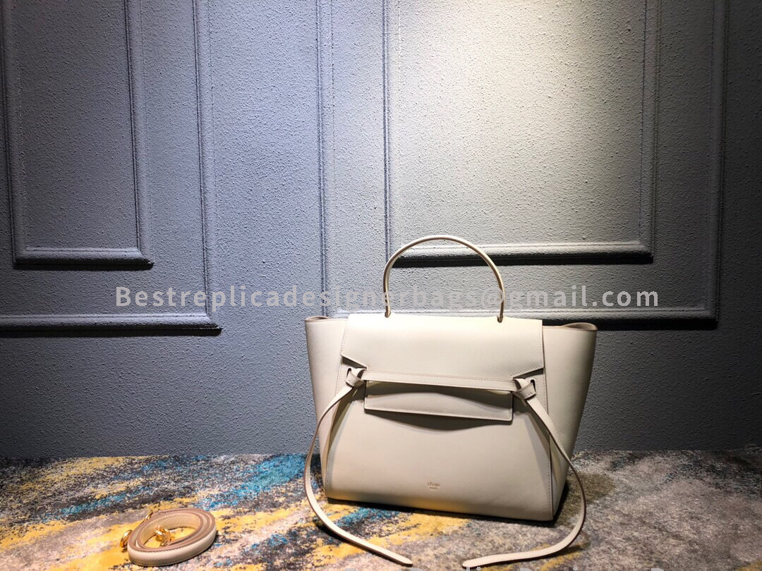 Celine Mini Belt Bag In Off-White Epsom Calfskin